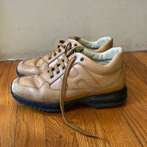 Hogan camel color sneakers.